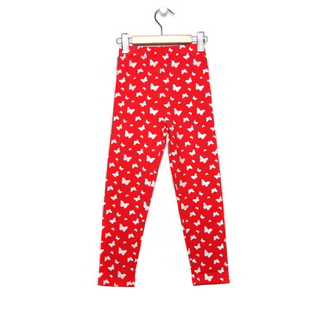 Red and Silver Butterfly Glitter Leggings