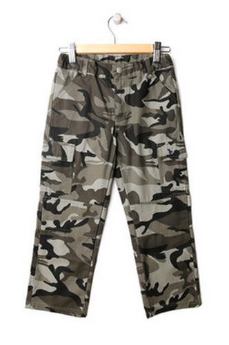 Boys Camouflage Cargo Pants 100% Cotton Canvas Hard Wearing Cargo's