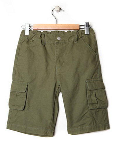 Boys Army Green Cargo Shorts
