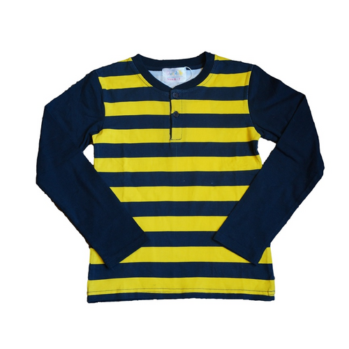 Yellow and Blue Striped Boys Long Sleeve Top