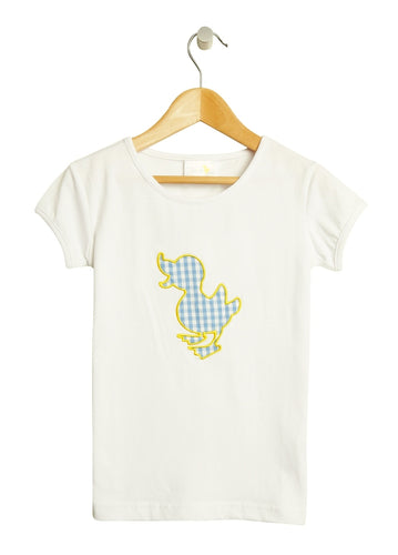 White Girls Tee with Blue Duck