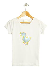 White Girls Tee with Blue Duck