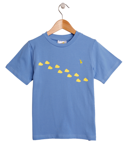 Light Blue Boys Duck Footprint T-shirt