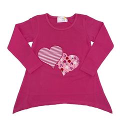 Pink Long Sleeve Top with Appliqued Heart